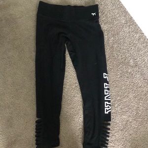 VS PINK 3/4 leggings with slits on sides